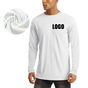 LOGO personnalisé T-shirt respirant à séchage rapide avec protection solaire pour hommes, sweats à capuche à manches longues, chemises de pêche en polyester à manches longues - Product Image 1