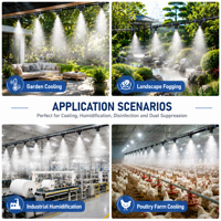 Système de brumisation extérieur PE avec pompe de surpression, kit d'irrigation de jardin DIY pour l'arrosage des plantes, le refroidissement et la suppression de la poussière