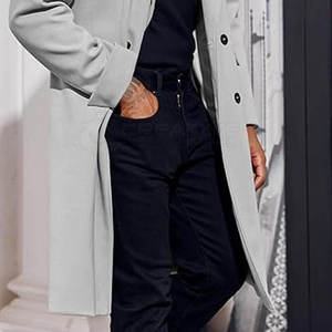 Manteau en laine élégant pour homme, streetwear, mode d'hiver, pardessus, grande taille, double boutonnage, fabriqué au Pakistan - Product Image 3