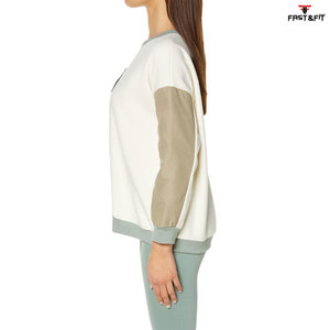 New Design Autumn Winter Plain <b>Drop</b>-shoulder Fashion Pullover Embroidered Women Sweatshirt - Product Image 4
