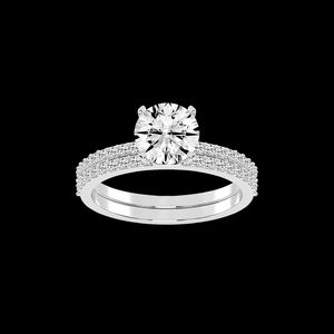 Bague Moissanite Diamant pour Femmes pour Fiançailles en Or Jaune Platine ou Or Blanc et Or Rose - Product Image 1