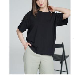 Camiseta de verano de manga corta de alta calidad para mujer, camiseta de gran tamaño con estampado de dibujos animados de algodón 100% personalizada para mujer de BD - Product Image 1