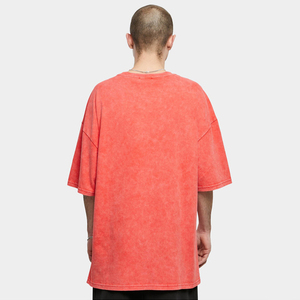 เสื้อยืดปล่อยชายผ้าฝ้าย250gsm วินเทจซักกรดคอกลมแขนสั้นแบบกว้างเสื้อโอเวอร์ไซส์ฤดูร้อน - Product Image 5