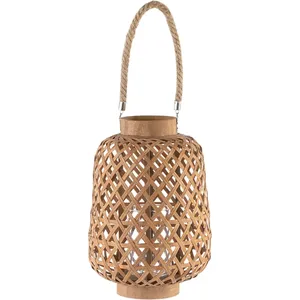 Antique Lanternes Bougeoirs Lampadaire Couvre Produit Osier Bambou À La Main Lanterne Vietnam Décoration De Mariage Décor À La Maison - Product Image 4