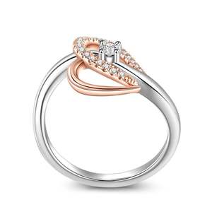 Anillo Jeulia de Plata de Ley Bicolor con Corazón Infinito e Incrustaciones de Circonita - Product Image 3