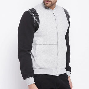 Veste universitaire pour événements universitaires, en coton molletonné, poids moyen, doublure matelassée, panneaux en simili cuir, veste personnalisée - Product Image 5