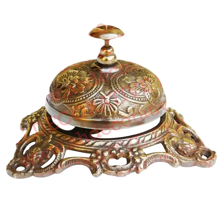 Tabela em latão maciço decorativo, sino de mesa de bronze sólido estilo escritório decorativo