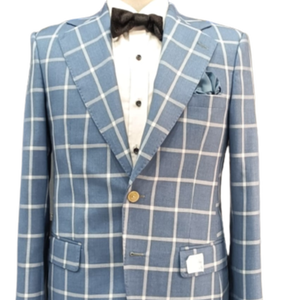 Blazer d'affaires pour hommes unisexe #208 respirant tissé plissé devant Style bouton braguette simple boutonnage grande taille costumes pour adultes - Product Image 1