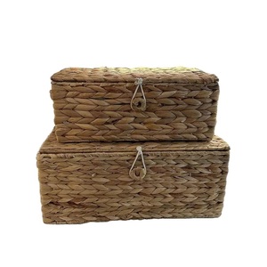 OEM Vintage Rectangulaire Jacinthe D'eau Panier De Rangement Durable Écologique Multifonctionnel Flexible Ménage Boîtes De Rangement - Product Image 1