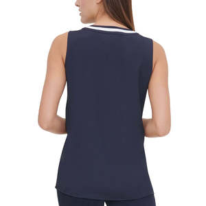 Camicetta da Donna Tommy Hilfiger Stile Classico Blu Scuro Taglia Extra Large con Collo Annodabile e Bordo a Contrasto - Product Image 2