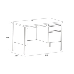 Alera 45 Pulgadas X 24 pulgadas X 29.5 Pulgadas Escritorio de Acero con Pedestal Único, Estilo Contemporáneo, Color Caoba/Carbón, Patas de Carbón, Rectangular, Melamina - Product Image 5