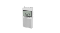 Récepteur radio de poche portable AM/FM avec affichage des fréquences réglables, haut-parleur intégré et fonctionnant avec 2 piles AAA