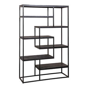 Bowi 120 cm Bowi 120 cm Zwart MANGOHAUTEN Vakkenkast voor Home en Hotel Librerías de hierro voor Woonkamer en Keuken Display - Product Image 4