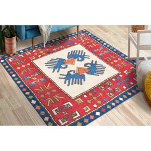 Tapis turc rouge : lavable en machine, décoration de style farmhouse, tapis doux non tissé - Product Image 4