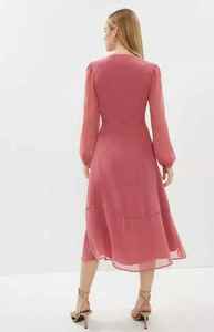 เดรสยาวเซ็กซี่คอวีลึกลายดอกไม้สีขาวเขตร้อนสำหรับผู้หญิงชุดเดรสยาวลำลองฤดูร้อนหรูหรา - Product Image 3