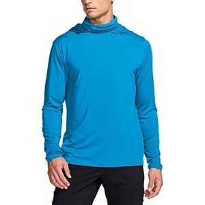 Chemise de protection UV UPF 50, vêtements de pêche, couleur unie, manches longues, maille ventilée, capuche de pêche UV pour homme - Product Image 1