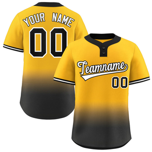 Camiseta de béisbol con degradado azul personalizada, uniforme de equipo con botones, manga corta, estampado de número de nombre personalizado para hombres, mujeres y jóvenes - Product Image 4