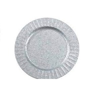 Assiette de Présentation Galvanisée de Qualité Supérieure Style Américain, Sous-Assiette Argentée Écologique pour Mariages et Dîners à Domicile