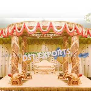 มณฑปแต่งงานคริสตัลรูปเกลียวระยิบระยับ มณฑปแต่งงานเพชรสีทอง มณฑปแต่งงานอินเดียใต้สุดอลังการ ไอโอวา แคนซัส สหรัฐอเมริกา - Product Image 1