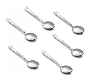 Meilleure vente en acier inoxydable ensemble de cuillères à dessert artisanat ensemble de couverts faits à la main de qualité supérieure en gros en vrac couverts en argent - Product Image 1