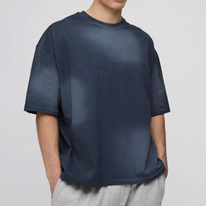 เสื้อยืดเอวลอยทรงโอเวอร์ไซส์สำหรับผู้ชายเสื้อยืดคอกลมผ้าเฟรนช์เทอร์รี่ใส่พอดีตัวออกแบบได้ตามต้องการ300 GSM - Product Image 1