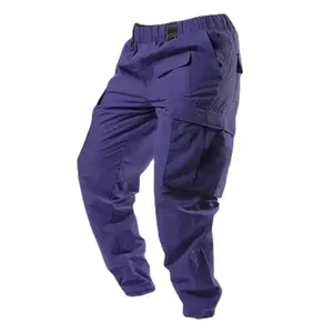 Pantalon baggy Cargo durable en toile personnalisé pour hommes avec plusieurs poches 100% coton - Product Image 1