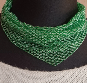 Beaded Detachable Bib Choker Collar Green <b>Braided</b> Seed <b>Bead</b> Necklace - Product Image 1