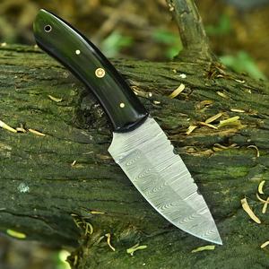 Cuchillo de Caza de Acero de Damasco Hecho a Mano de Primera Calidad, Hoja Fija, Mango de Micarta, para Campamento al Aire Libre, Personalizable, Proveedor OEM - Product Image 1