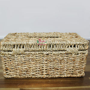 Artex Dong Thap usine Vietnam écologique fait à la main jonc de mer jacinthe d'eau boîte à mouchoirs couverture artisanat - Product Image 3