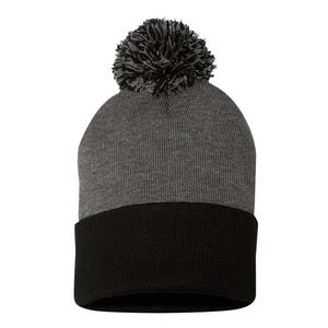 Gorro de dos tonos Snowstar con logotipo personalizado, gorro de invierno con pompón en contraste, gorros - Product Image 1