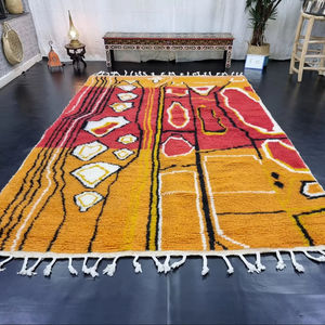 Alfombra marroquí colorida hecha a mano, alfombra personalizada Beni Ourain abstracta única, acogedora alfombra elegante de lana Bohemia tejida a mano - Product Image 1