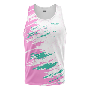Tùy chỉnh OEM ODM trừu tượng bàn chải đột quỵ Tank Top SINGLET chạy Áo sơ mi Trọng lượng nhẹ nhanh khô thoáng khí thể thao Marathon trang phục - Product Image 1