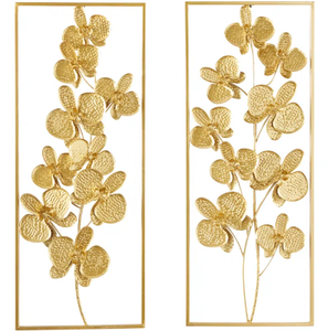 Cadre doré Arts muraux floraux Paysage Intérieur de la maison Artisanat décoratif Artisanal Métal Salon Arts muraux Cadre Exportations - Product Image 1