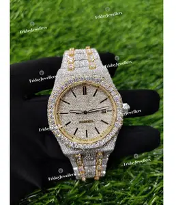 High Quality Automatic Brand Handmade Setting Band Iced Male Female Luxury Fashion Jewelry Moissanite Diamond Quartz Wrist Watch