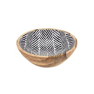 Vajilla decorativa, platos para servir alimentos, cuenco portátil, acabado esmaltado, cuenco de madera, cuenco para servir en el hogar y el Hotel - Product Image 3