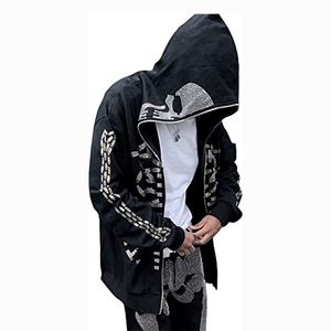 High Quality Zip up <b>Hoodies</b> for Men With <b>Skeleton</b> Printed Design Horror Halloween <b>Hoodies</b> OEM Logo Service - Product Image 5
