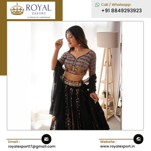 Lancement de nouveaux vêtements ethniques indiens Faux Georgette Lehenga Choli avec séquence et broderie du fournisseur indien - Product Image 2