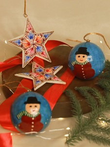Ornements élégants d'arbre de boule de Noël du Cachemire Décorations en mousse de 8 cm Flocage Graphiques perlés Festive Home Vibe Taille personnalisable - Product Image 3