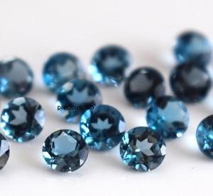Topacio azul Londres natural corte redondo 7mm facetado-suelto Topacio Azul Londres redondo - Product Image 1