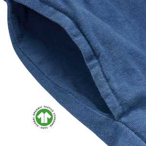 <b>Men</b> Organic Indigo Jogger Pants Dark Indigo Blue, 5.4 oz Jersey, Breathable with <b>Stretch</b> Waistband and Ribbed Leg Cuffs - Product Image 5