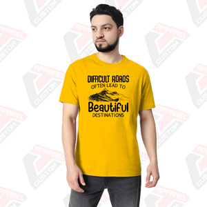 T-shirt confortable ultra doux essentiel pour hommes pour l'été Appliques écologiques Décoration Denim Batik Velours côtelé Options de tissu - Product Image 1