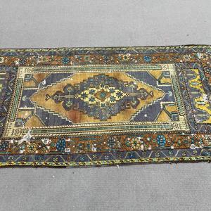 Alfombra de 3.3x6.3 pies, Alfombra Turca Vintage, Alfombra de Lana Azul - Product Image 3