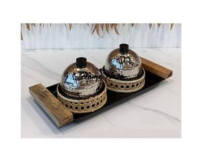 ชามขนมพร้อมถาดทำจากสเตนเลสสตีลและไม้เซิร์ฟเวอร์ช็อคโกแลตขนาดพิเศษออกแบบได้ตามต้องการ - Product Image 5