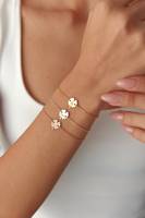 Pulsera Unisex Minimalista de Plata de Ley 925 con Baño de Oro Vermeil, Diseño de Trébol de 4 Hojas, Cadena Fina Personalizada