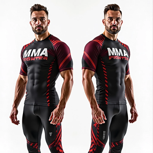 Fabricante personalizado de protectores de erupción personalizados Impresión por sublimación Durable MMA Rash Guards Ideal para sesiones de grappling personalizadas - Product Image 2