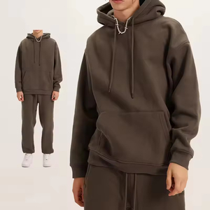 Ensemble de survêtement homme hiver en coton 100% respirant, coupe oversize, avec logo personnalisé, 2 pièces (hoodie et pantalon de jogging) - Product Image 5