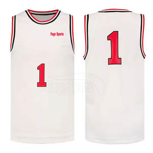 Nouvelle arrivée de vêtements de sport Logo personnalisé imprimé 100% polyester tissu meilleur prix maillot de basket-ball - Product Image 1