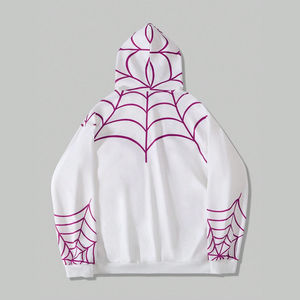 Sudadera con capucha con estampado de araña DTF personalizada para hombre 2024, sudadera informal de manga larga con capucha y cremallera para primavera y otoño para hombre - Product Image 2