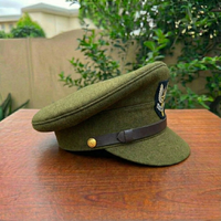 Casquette SAS britannique de la Seconde Guerre mondiale, chapeau en laine kaki avec insigne
