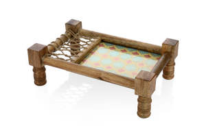 Plato de servicio de diseño de cuna de madera de mango antiguo para hoteles y restaurantes - Product Image 3